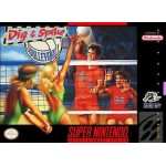 Dig and Spike Volleyball SNES box art – retro game for Super Nintendo
