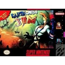 Earthworm Jim SNES box art – retro game for Super Nintendo