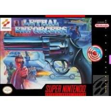 Lethal Enforcers SNES box art – retro game for Super Nintendo
