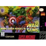 Marvel Super Heroes in War of the Gems SNES box art – retro game for Super Nintendo