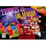 Tetris and Dr. Mario SNES box art – platformer for Super Nintendo