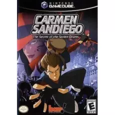 Carmen Sandiego The Secret of the Stolen Drums GameCube box art – action game for Nintendo GameCube