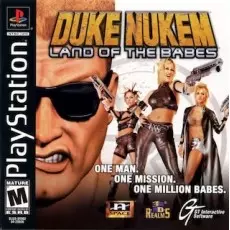 Duke Nukem Land of the Babes art work – video game for PS1