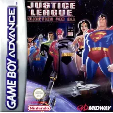 Justice League Injustice for All art work – action game for Nintendo Game Boy Advance