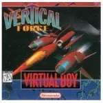 Vertical Force Virtual Boy box art with spacecraft shooting enemies in top-down battle