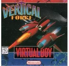 Vertical Force Virtual Boy box art with spacecraft shooting enemies in top-down battle