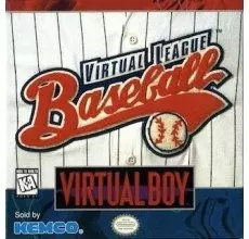 Virtual League Baseball box art with 3D batter mid-swing and scoreboard in background