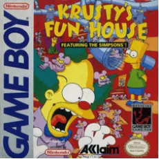 Krusty's Fun House Game Boy box art – classic retro game for GameBoy