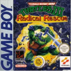 Teenage Mutant Ninja Turtles III Radical Rescue Game Boy box art – classic retro game for GameBoy