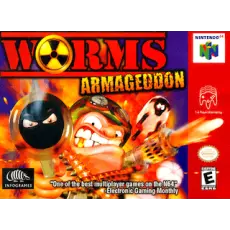 Worms Armageddon N64 box art – retro game for Nintendo 64