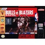 Bulls Vs Blazers and the NBA Playoffs SNES box art – sports game for Super Nintendo