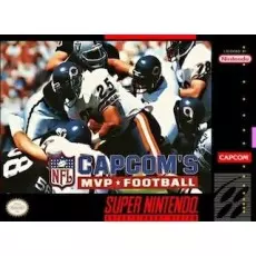 Capcom's MVP Football SNES box art – retro game for Super Nintendo