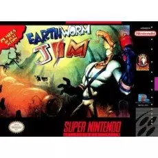Earthworm Jim SNES box art – retro game for Super Nintendo
