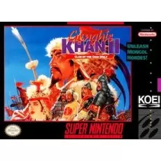 Genghis Khan II Clan of the Gray Wolf SNES box art – retro game for Super Nintendo