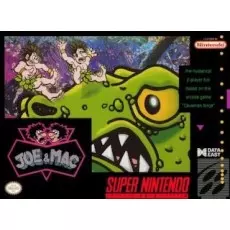 Joe and Mac SNES box art – retro game for Super Nintendo