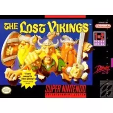 The Lost Vikings SNES box art – retro game for Super Nintendo