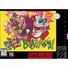 The Ren and Stimpy Show Buckeroos SNES box art – retro game for Super Nintendo