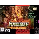 Romance of the Three Kingdoms IV Wall of Fire SNES box art – retro game for Super Nintendo