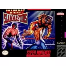 Saturday Night Slam Masters SNES box art – retro game for Super Nintendo