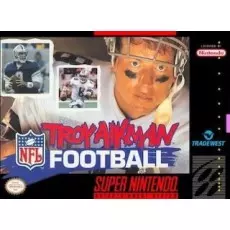 Troy Aikman NFL Football SNES box art – retro game for Super Nintendo