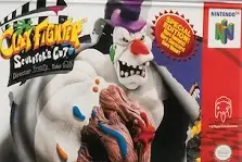 ClayFighter Sculptor’s Cut box art – rare Blockbuster-exclusive N64 game with unique characters and purple label packaging.