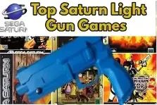 Top Sega Saturn light gun games with Saturn Virtua Gun and game box art collage