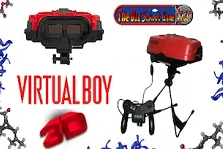 Nintendo Virtual Boy console with controller and stand – retro 3D gaming system released in 1995