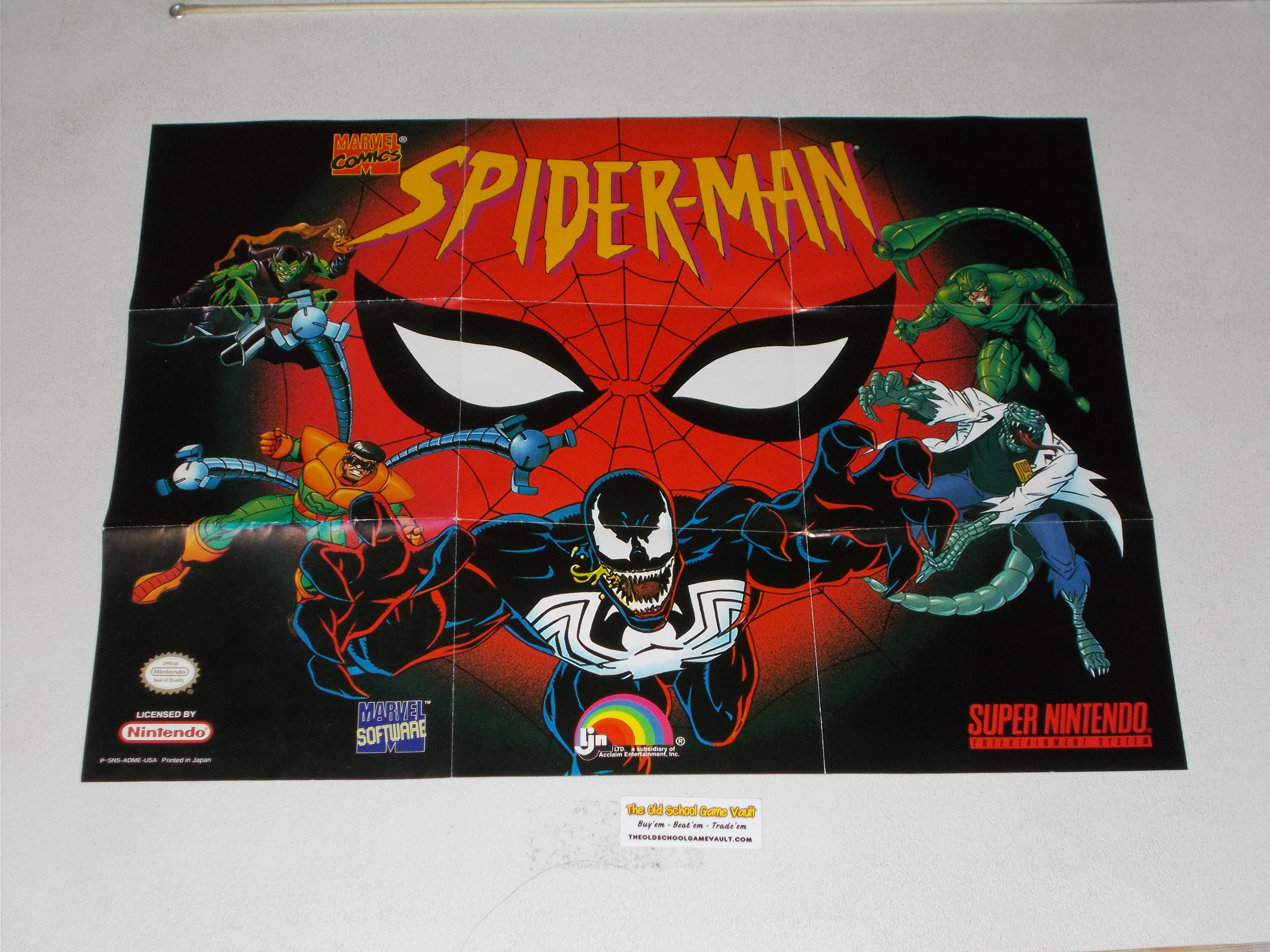 Buy Spider-Man Game Manual + Poster for Super Nintendo