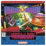 Galactic Pinball Virtual Boy cover art with space setting and 3D pinball machine theme
